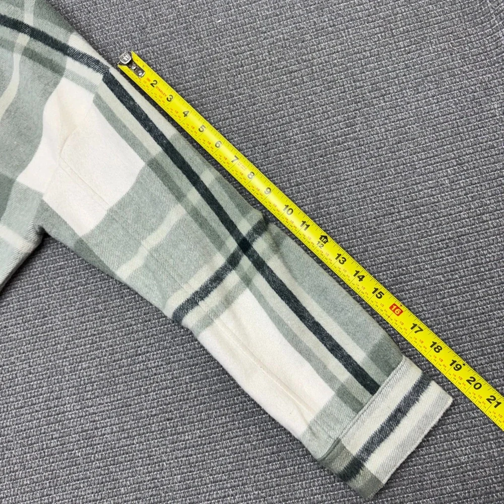 Banana Republic Sage Green Plaid Longline Shacket Shirt Jacket Mens Medium